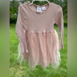 Zara Kids Girls | Ribbed long sleeve top | tulle lined bottom | Size 4-5 Y